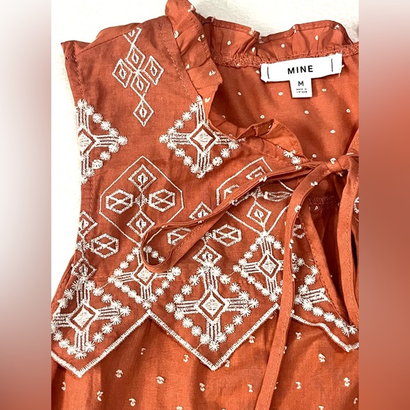 Mine for Anthropologie Women’s Terracotta Sleeveless Blouse Shirt Top Medium - Picture 6 of 16
